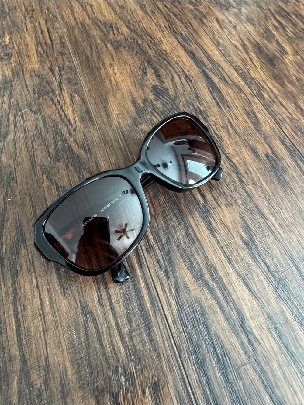 Coach Women's Dark Tortoise Sunglasses with Dark Lenses